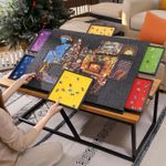 1000pcs Tilting Puzzle Board with 2-in-1 Designed Stand Cover Felt Mat 6 Drawers