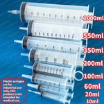10-500ML Reusable Big Large Plastic Hydroponics Nutrient Measuring Syringe 100ml