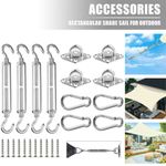 Sun Shade Sail Garden Patio Sunscreen Awning Canopy Stainless Fixing Fitting Kit