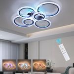 LED Crystal Ceiling Light 3-Color Stepless Dimming RGB Backlight Remote Control