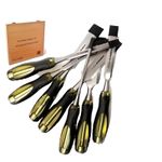 7PC Professional Wood Chisel Set CRV Steel Blades Hardwood Handles Wooden Case