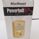 Kwikset Powerbolt 250 Keypad Electronic Lock Polished Brass SmartKey 9250-TRS