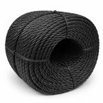 Black Polyprop Rope 3 Strand Twisted Polypropylene PP 6mm 8mm 10mm and 12mm