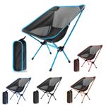 Portable Camping Moon Chair w/ Retractable Footrest for Hiking Fishing Picnic