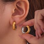 Trendy Gold and Silver Hoop Earrings Hypoallergenic Non-Tarnish Earrings  UK
