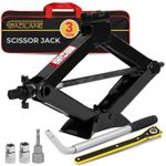 GADLANE Scissor Jack Kit with Socket Drill Adapter Portable Heavy Duty 3 Ton
