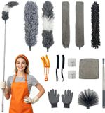 15 PCS Feather Dusters for Cleaning, Microfiber Duster with Extension Pole