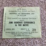 Jimi Hendrix Experience ticket Newcastle City Hall 04/12/67  #LL39