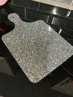Silver  Glittery  Epoxy Resin Chopping Board, Very Sparkling