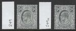 GB SG249/249a 1902 KEVII 7d Grey-Black & Deep Grey-Black Pair Mint UMM, Cat £165