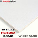 White Sand Dune Type Suspended Ceiling Tiles SE 595x595mm 10 Per Box 600x600mm