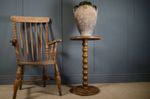 Antique French Oak Bobbin Turned Jardiniere Plant Stand Side Table