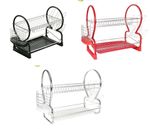 2 Tier Dish Drainer Rack With Drip Tray Kitchen Drying Rack Bowl Plate Holder