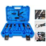 Automotive Flexible Hose Clamp Pliers Set Swivel Jaw Flat & Angled Tool Kit Case