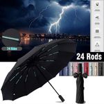 Extra Strength Foldable 24 Rods Umbrella Fully Automatic Large UV/Rain Protect