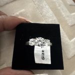 Cubic Zirconia Trilogy Ring in 925 Sterling Silver , size T