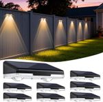 6-Pack Solar Fence Lights Outdoor Waterproof Deck Patio Lights with 3 Color Mode