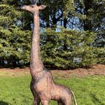 Cast Aluminium Copper Giraffe Sculpture - Safari Animal Themed Garden Decor