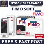 NEW FIMO SOFT 454G & 228G POLYMER MODELLING OVEN BAKE CLAY -  BLACK OR WHITE