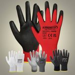 24 PAIRS NEW PU COATED SAFETY WORK GLOVES GARDEN GRIP MENS BUILDERS GARDENING