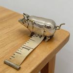 Vintage Pig for Mini Tape Measure: Charming Collectible for Sewers & Crafters