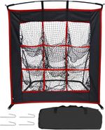 Kapler Baseball Softball Pitching Net with Strike Zone – 9 Hole Target, Portable