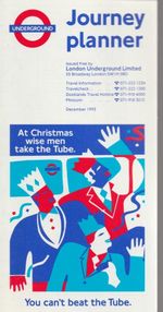 LONDON UNDERGROUND TUBE MAP DEC 1993