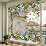 Floral Window Privacy Film Static Cling Glass Sticker Butterfly Bathroom Bedroom