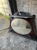 Overmantle mirror antique mahogany wood