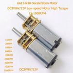 GA12-N30 Deceleration Motor DC3V/6V/12V Low-speed Motor High Torque 15-1000RPM
