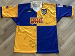 Leeds Rhinos Asics Tetley Bitter Signed Rugby League Shirt Multiple Autographs