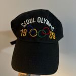 Vintage 1988 Seoul Olympic Games Embroidered Black Baseball Cap Hat