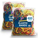 800pk Strong Elastic Rubber Bands Assorted Colours Sizes Home School Office