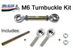 M6 Turnbuckle Kit Adjustment 100mm Upwards + Lock Nuts - Choose Rod Ends to Suit