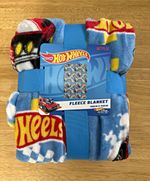 Hot Wheels Let's Race Fleece Blanket 100x150cm 100% Polyester Blue Racing
