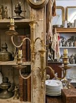 1 Pair Great Quality French Louis XVI Revival Gilt Brass Wall Sconces Mid Cent