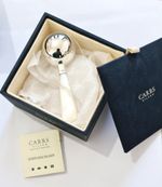 Sterling Silver Baby Rattle Toy Mother of Pearl Handle 10cm Boxed Gift RPR £264