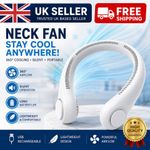 Neck Fan Hands Free Bladeless Cooling Fans USB Rechargeable Portable Hanging UK