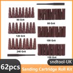62Pcs Sanding Cartridge Spiral Roll Cone Engine Porting Polishing Assortment set