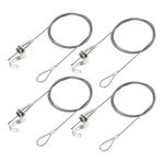 4pcs Picture Hanging Wire Kit 1.5M Adjustable Rail Hanging System Load 66 lbs
