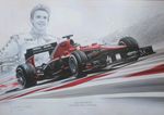 Jules Bianchi F1 Racing Memorabilia Print Guillaume Lopez Signed 208/250 50x70cm