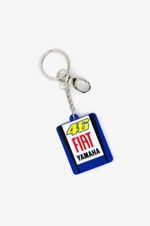 VR46 Valentino Rossi Yamaha Fiat Logo Rubber Keyring Keychain White Blue