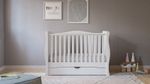 New GILBERT White Sleigh Cot Bed Drawer + Pocket Sprung Mattress 140x70x10cm