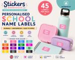 Personalised Custom Stick On Clothes Tags Name Stickers School Nursery 45pcs