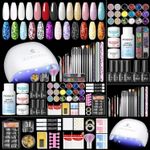 69PCS Acrylic Nail Kit with UV Lamp Full Set for Beginner, Nail Kit Acrylic Set