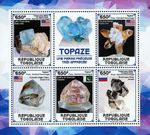 TOPAZ MINERALS Crystals/Stones/Rocks GEOLOGY MNH 5v-Stamp Sheet #65 (2021 Togo)