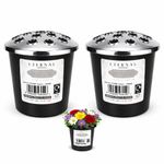 Grave Pot with Silver Lid - Vase Flower Holder For Memorial Cemetery Grave