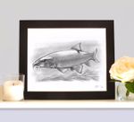 BARBEL Underwater Fish Art Print Drawing Picture MOUNTED Present Gift For Angler