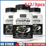 Ethiopian Black Seed Oil Softgels 4.64% Thymoquinone Gluten-Free 60Capsules-UK^^