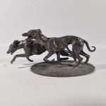 Art Deco Pewter Greyhound Running Racing Jackets Sculpture Trophy Figure Topper